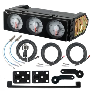 Cross-Border Hot-Selling Universal Multi-Function Defi Instrument Water Temperature, Oil Temperature and Oil Pressure Triple Gauge Gauge, Equipped with Sensor