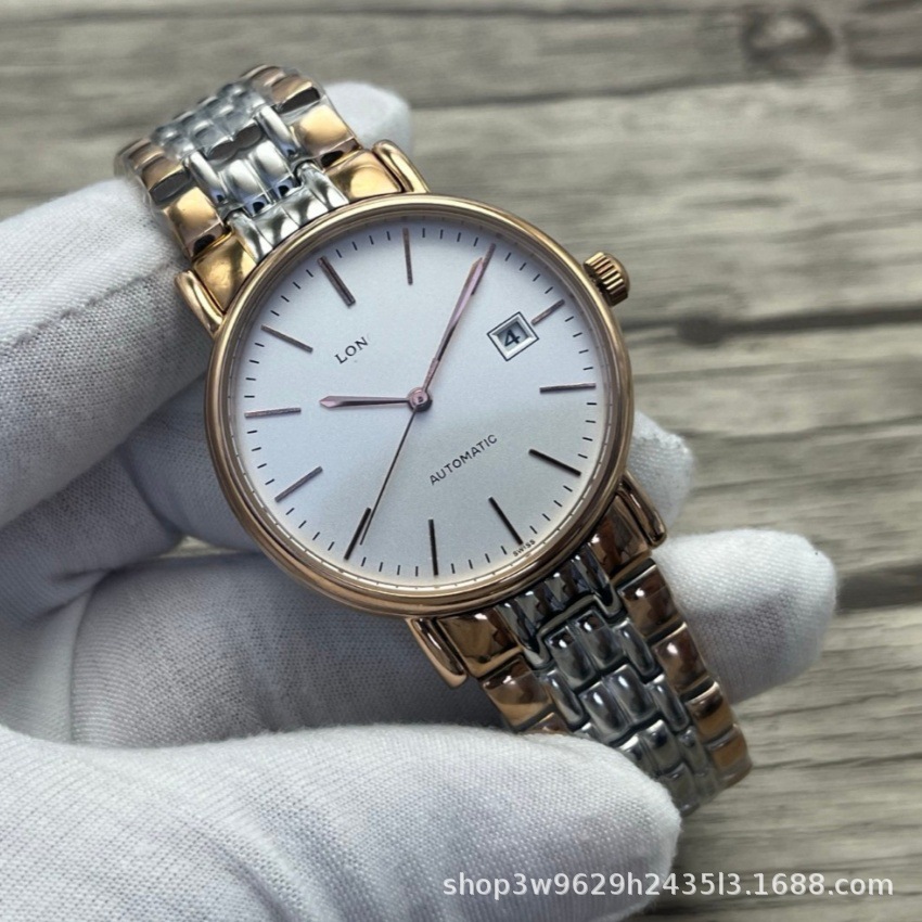 浪家瑰丽系列手表男士全自动机械表钢带微商跨境代发上海机芯