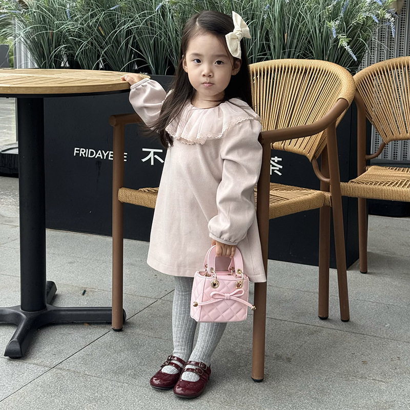 Bolsa de mano de la princesa de moda coreana Linge, lindo arco bebé bolso pequeño nuevo mini bolso de accesorios para niños