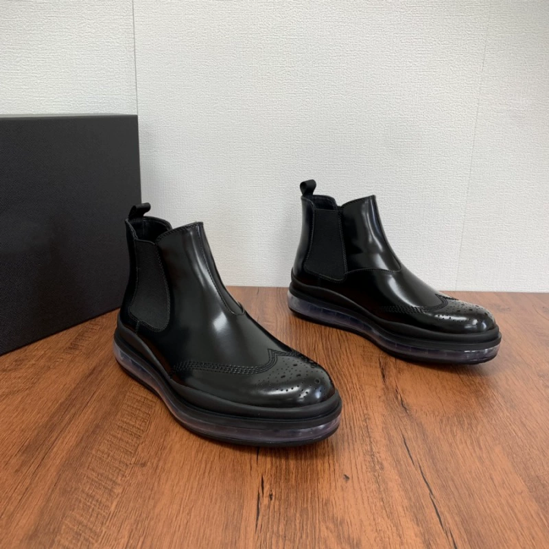 2025 новых осенне-зимних высоких кожаных туфель для мужчин, повседневные кожаные ботинки на шнуровке из натуральной кожи на воздушной подушке, утепленные короткие ботинки челси.