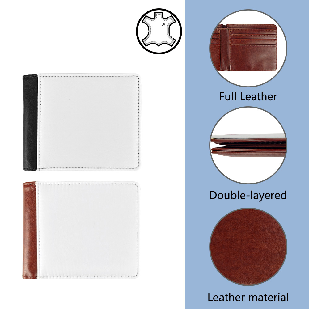 Fábrica directa de sublimación caliente en blanco impresa monedero PU cartera al por mayor