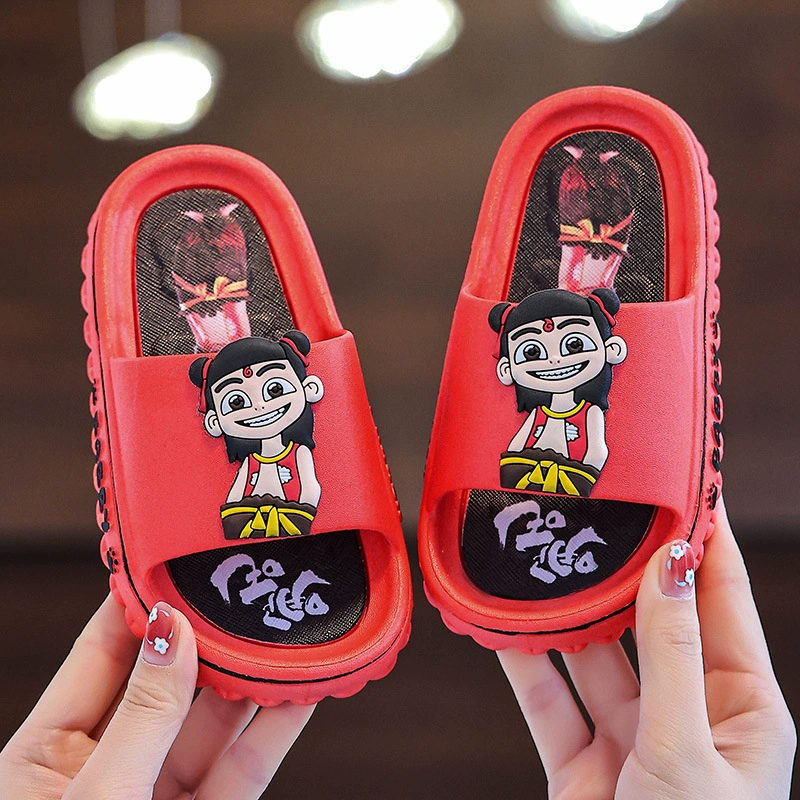 2025 Новые тапочки Nezha Ao Bing, детские летние домашние нескользящие тапочки для маленьких мальчиков, обувь для мальчиков и девочек