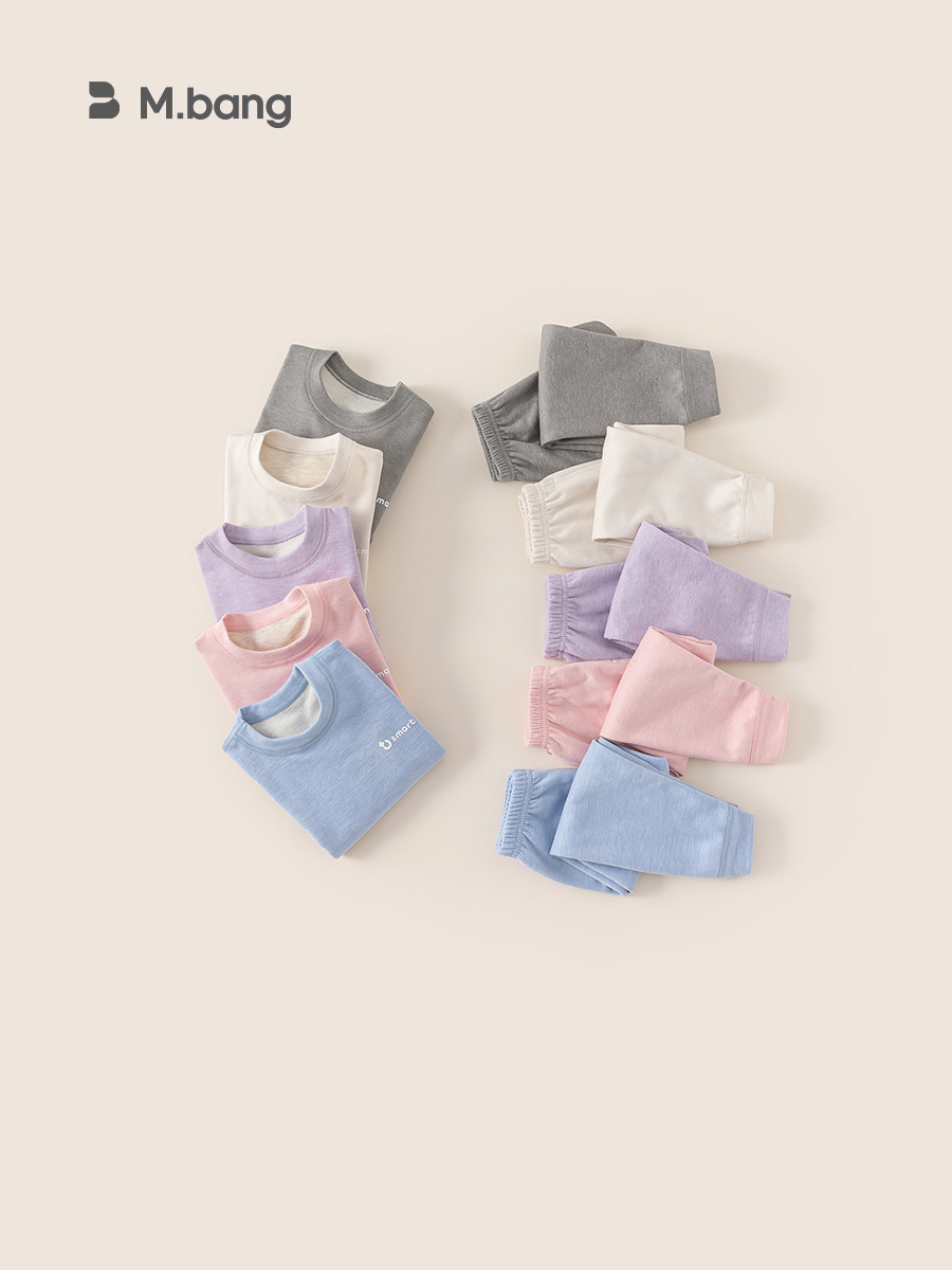 Niños con ropa doméstica niñas con pijamas de seda de otoño y invierno para niños con pantalones de otoño con ropa interior cálida de dos piezas