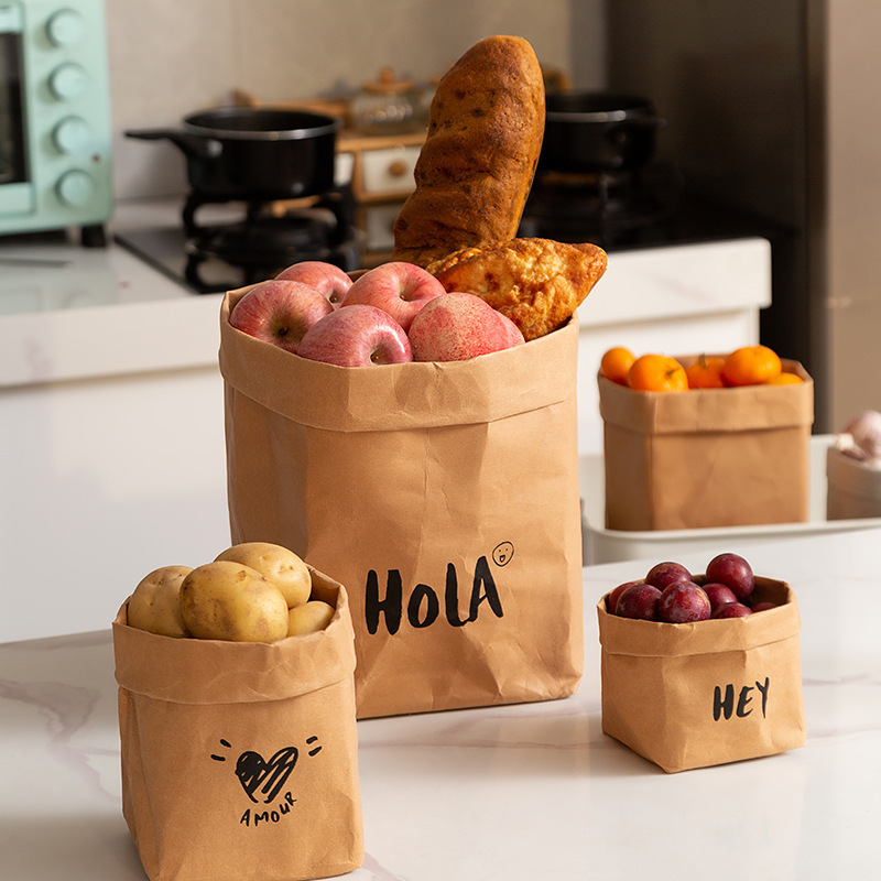 Multi-Purpose Washable Kraft Paper Storage Bag Large Capacity Refrigerator Kitchen Thickened Waterproof Flower Pot Desktop Storage Box Multi-Purpose Washable Kraft Paper Storage Bag Large Capacity Refrigerator Kitchen Thickened Waterproof Flower Pot Desktop Storage Box