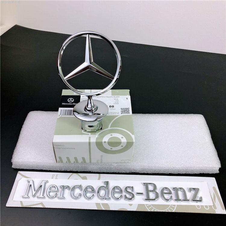 Mercedes-Benz engine hood emblem for C/E/S-Class e300l s400 c180, original factory Mercedes emblem