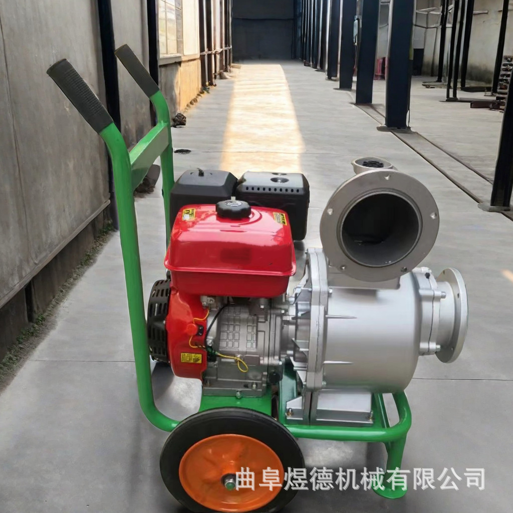 风冷柴油压井离心泵 电启动3寸4寸大油箱手推车抽水泵