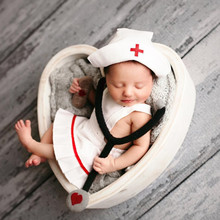 跨境婴儿摄影小护士套装造型服装新生儿满月拍照影楼百天摄影服装