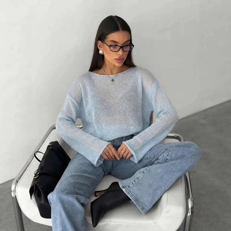 2026 Spring/Summer New Hollow Out Sweater for Women, European and American Ins Style, Thin Loose Knit Long Sleeve Cardigan, Exclusively for Cross-Border Sale 2026 Spring/Summer New Hollow Out Sweater for Women, European and American Ins Style, Thin Loose Knit Long Sleeve Cardigan, Exclusively for Cross-Border Sale