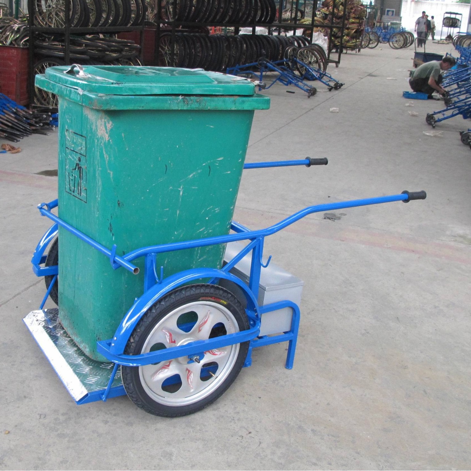 人力手推两轮垃圾车环保防锈防腐二轮垃圾运输车城市人力环卫设施