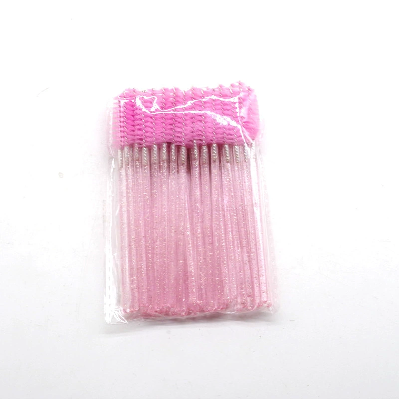 Handheld Rhinestone Eyelash Brush, Crystal Pole Handle, Disposable Mascara Wand — 1 Pack