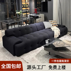 特価! ロッチバーグのソファーのイタリア式の極めて簡単な客間の小さい部屋型はまっすぐにネットの赤い黒色の布芸のソファーのデザイナーを並べます。