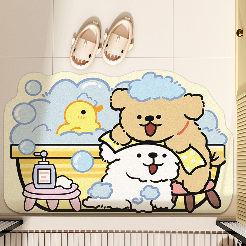 SKU03_颜色_线条小狗浴缸擦头发