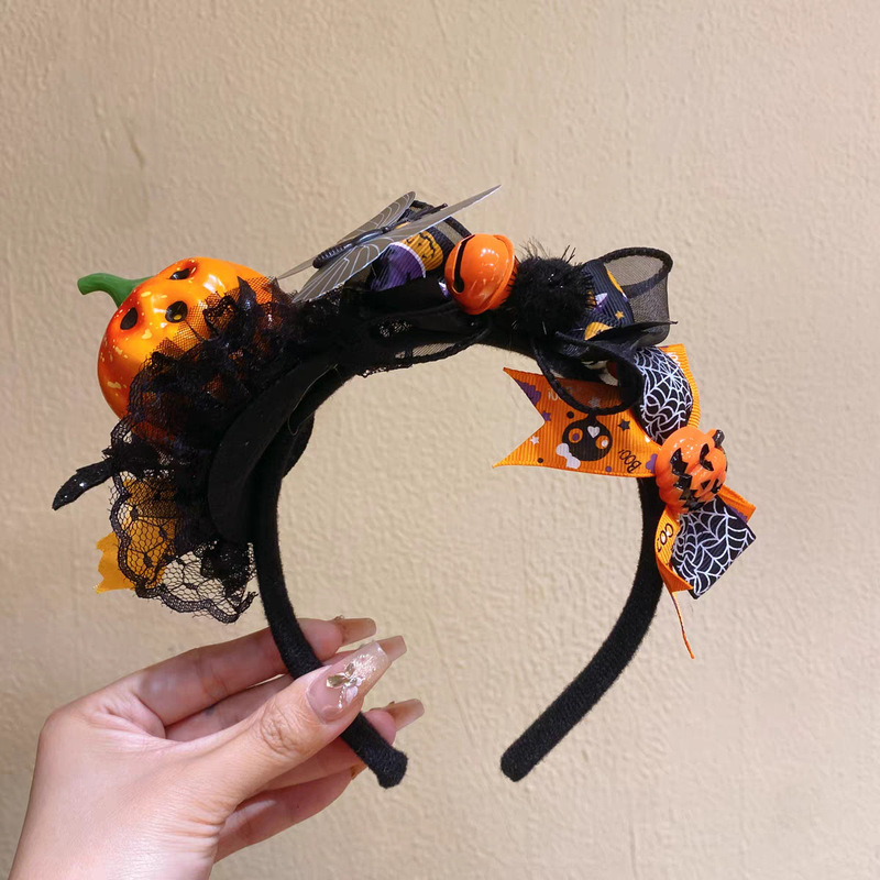 ハロウィンヘッドバンド、女性用、面白い小悪魔、カボチャのヘッドバンド、写真撮影、メイクアップパーティー、フェスティバル、パフォーマンス用ヘアアクセサリー|undefined