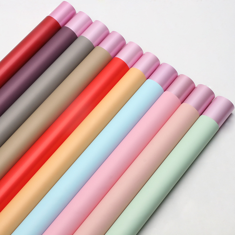 Papel de embalaje de flores de dos colores, papel de oro, papel de regalo de flores, papel de embalaje de flores