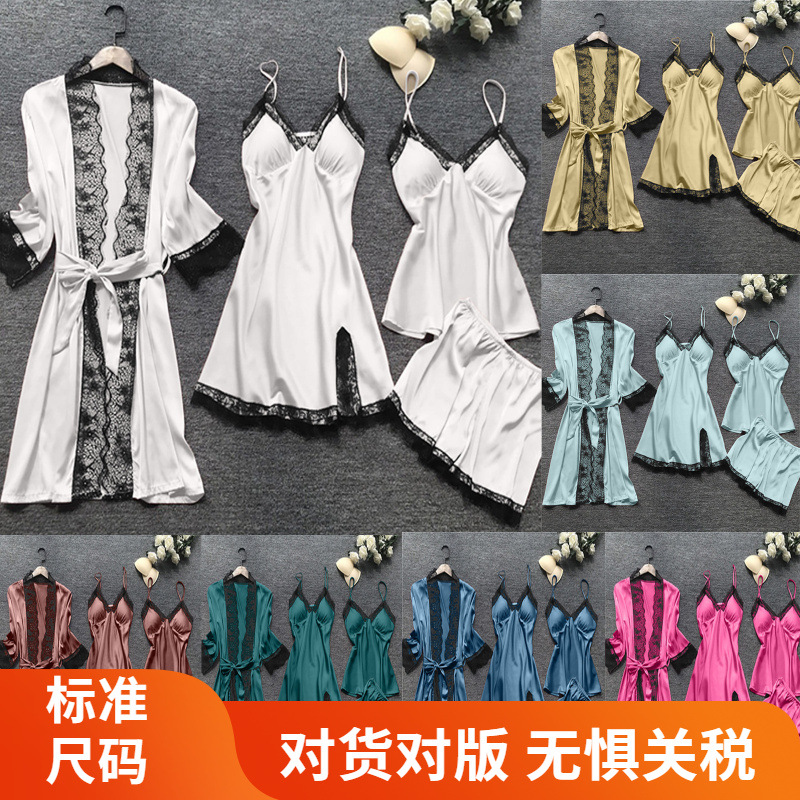 Camisón pijamas comercio exterior estilo caliente traje de servicio a domicilio mujer estación independiente europea y americana AliExpress compra al por mayor de sardina elástica