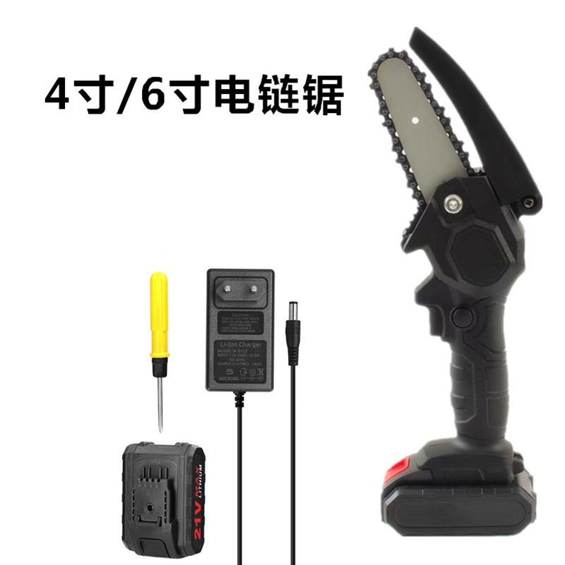 有刷4寸6寸锂电链锯家用高枝锯电动迷你锯伐木单手电锯威克士