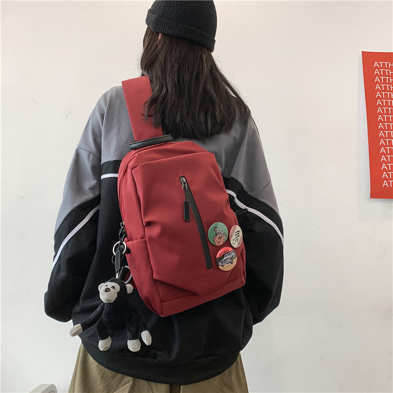 斜挎包男士潮牌簡約休閒胸包男ins潮背包潮流小挎包女日系單肩包