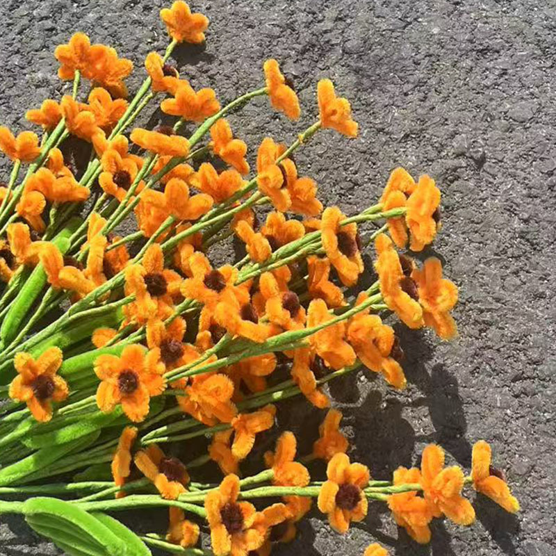 Cross-border Artificial Flower Fake Plant Shrub Flower bouquet decoration 5 fork spring grass camellia rose flower twist bar small daisy