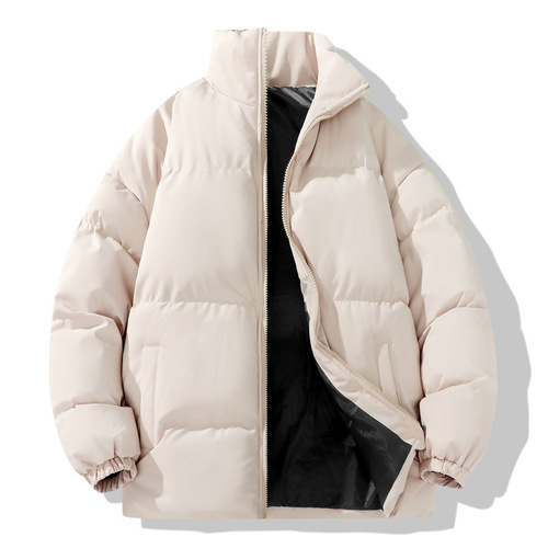Cozy winter fashion brand warm cotton coat, unisex turtleneck outerwear for men and women