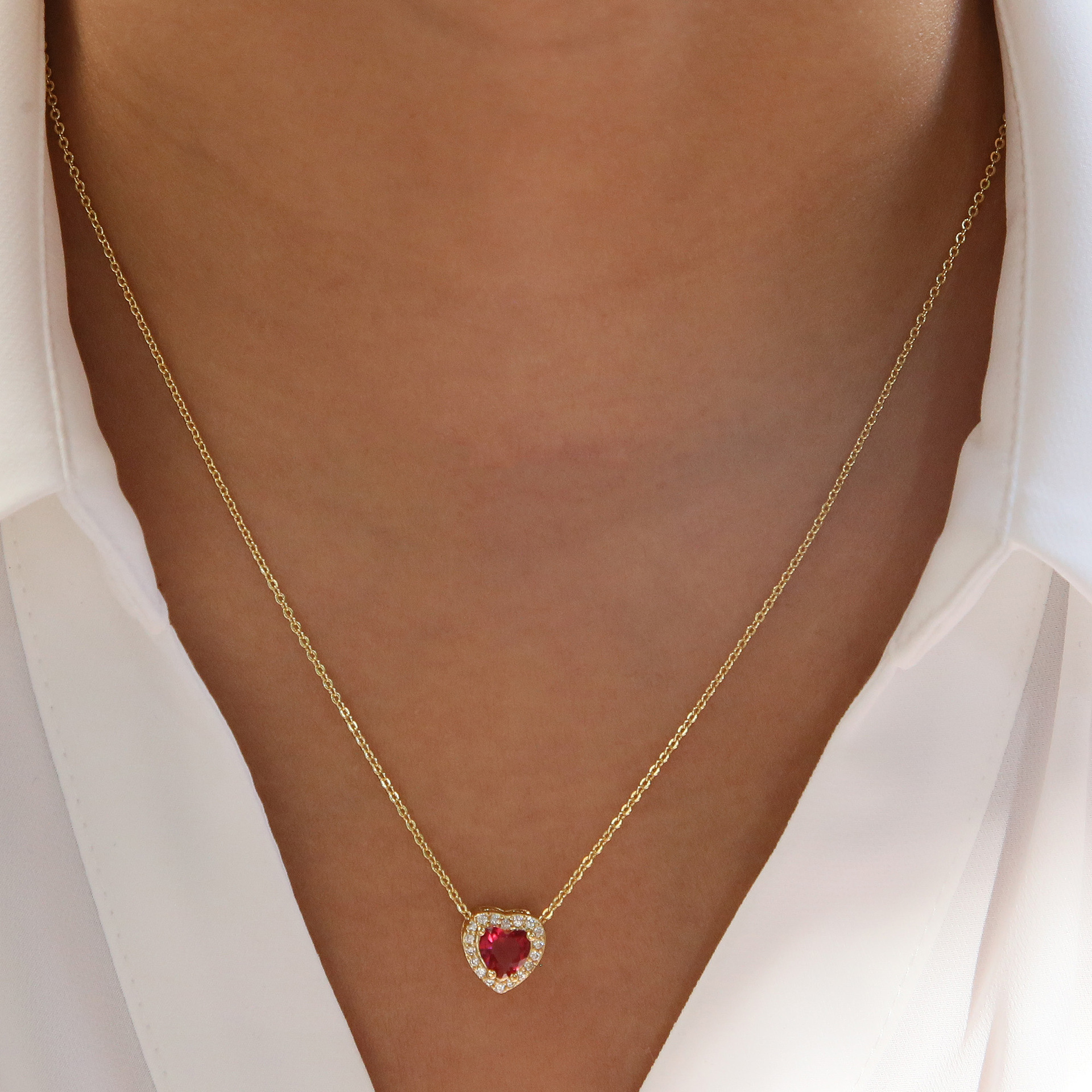 1 Piece Quantity Daily, Street Occasion Wholesale Jewelry Sweet Classic Style Heart Shape Copper Plating Cable Chain Pendant Necklace