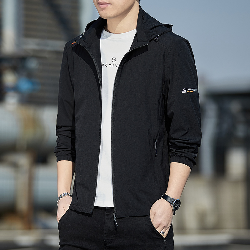 Hooded Sun Protection Jacket Men's Summer Thin Korean Style Trendy Hooded Jacket Outdoor Fishing Sun Protection Clothing
