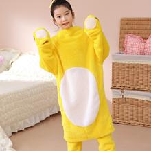 秋冬卡通动物连体睡衣法兰绒小奶龙儿童连体睡衣动物搞怪可爱加厚