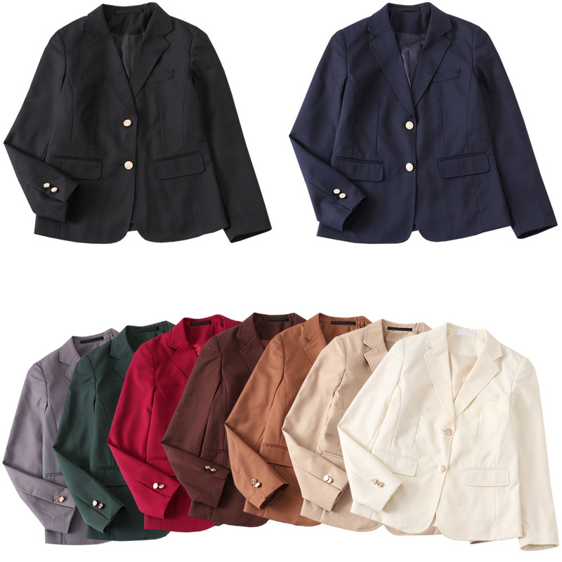 Small Suit Women's Jacket JK Uniform 2021 New Campus Style Autumn Women's Jacket Interview Vocational College Students Work Clothes Small Suit Women's Jacket JK Uniform 2021 New Campus Style Autumn Women's Jacket Interview Vocational College Students Work Clothes