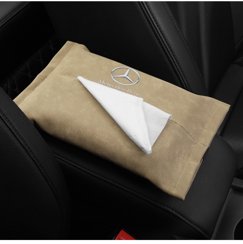 Car Tissue Box Hanging Sunshade Suede Car Multifunctional Tissue Bag Customizable Car Tissue Box