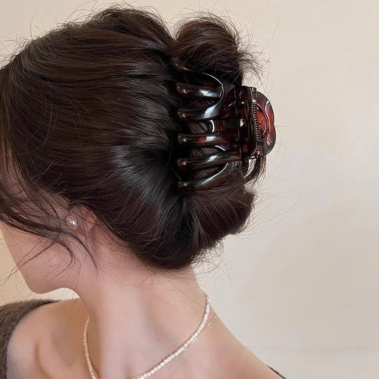 Pinzas para el cabello coreanas exquisitas y de alta gama para mujer, versátiles para peinados recogidos en la parte posterior de la cabeza, pinzas de tiburón, tamaño extragrande para cabello grueso, pinzas de garra, horquillas.