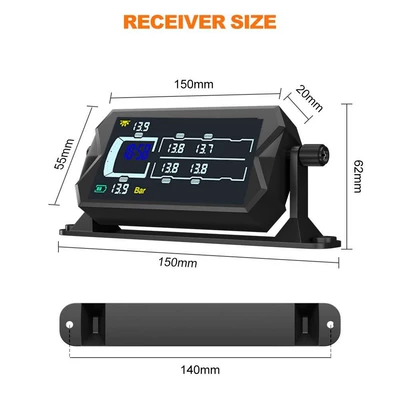 Wireless Solar-Powered High-Precision External | Tire pressure monitoring system