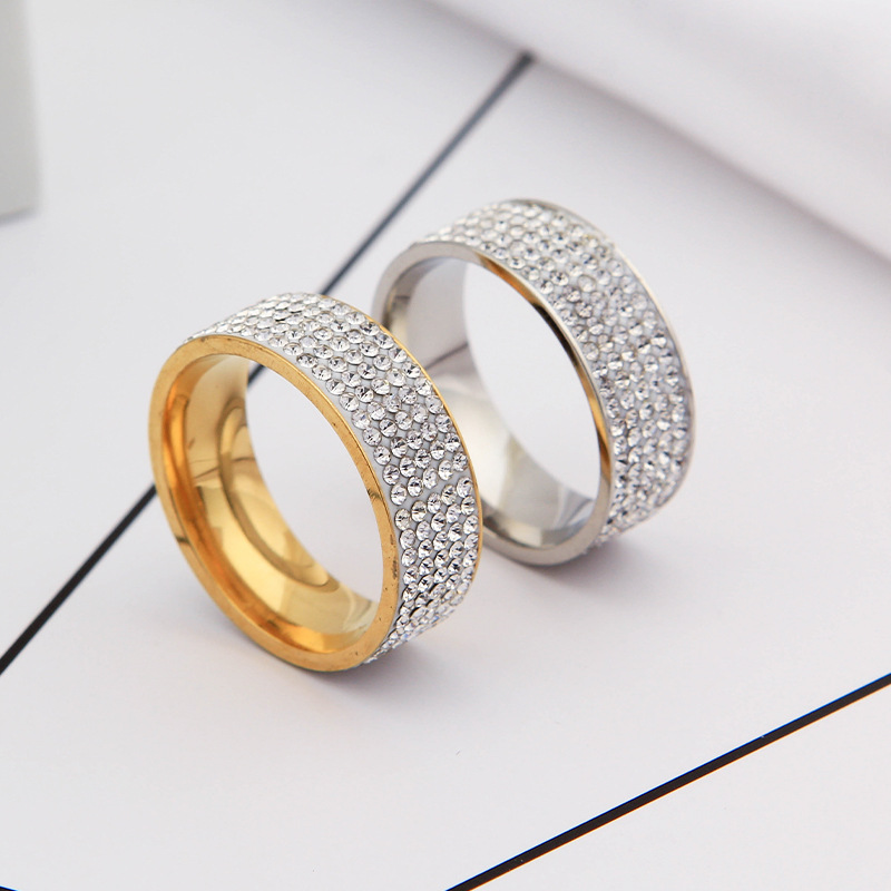 Wholesale Simple Style Rhombus Stainless Steel Artificial Gemstones Rings display picture 1