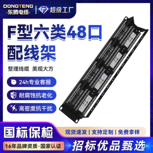 Dongteng F Type Six Types of 48-port Distribution Frame CAT6 Network Gigabit Wire Rack 48-port Shielding Network Wire Rack