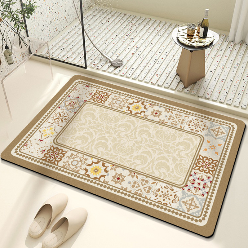 Toilet Floor Mat Diatom Mud Quick-drying Bathroom Anti-slip Mat Toilet Door Absorbent Foot Mat Toilet Bathroom Carpet