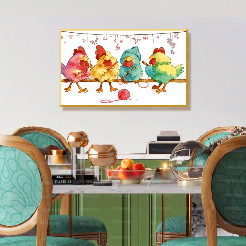 Mona Lisa Royal Cross-stitch suéter trenzado nuevo moderno minimalista animación de dibujos animados para niños bordado a mano