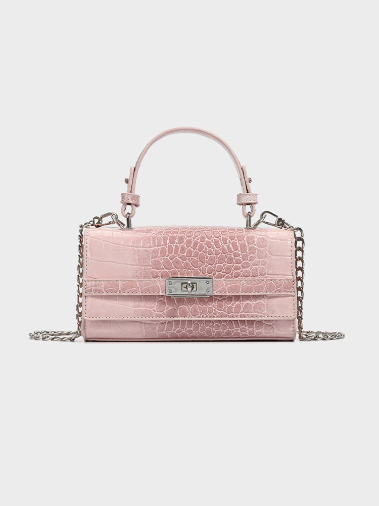 One-Shoulder Bag, Crocodile Print, Compact Chic, One-Shoulder Style
