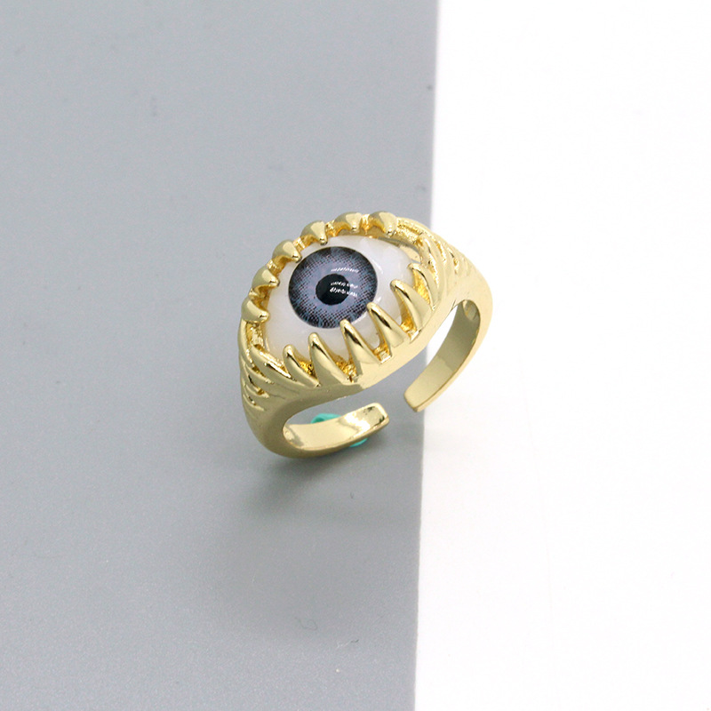 Retro Punk Personality Color Three-dimensional Eye Ring Devil's Eye Open Ring Wholesale display picture 4