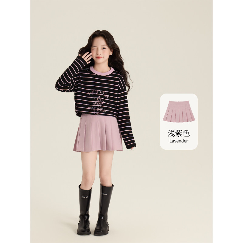 Verano nuevo color sólido niña JK falda de niño vestido de corte universal estilo básico de verano simple japonés falda corta