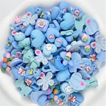 10개의 무작위 파란색 핫 스티커