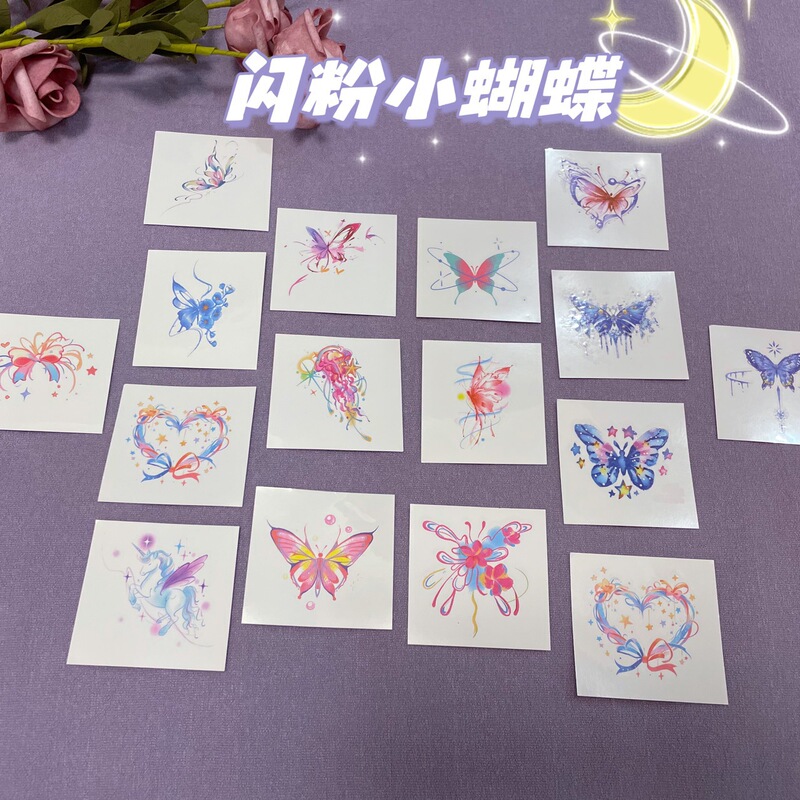 Colorful Butterfly Glitter Tattoo Sticker Beautiful Romantic Ins Sweet Cool Girly Heart Clavicle Arm Fresh Sexy Sticker Colorful Butterfly Glitter Tattoo Sticker Beautiful Romantic Ins Sweet Cool Girly Heart Clavicle Arm Fresh Sexy Sticker