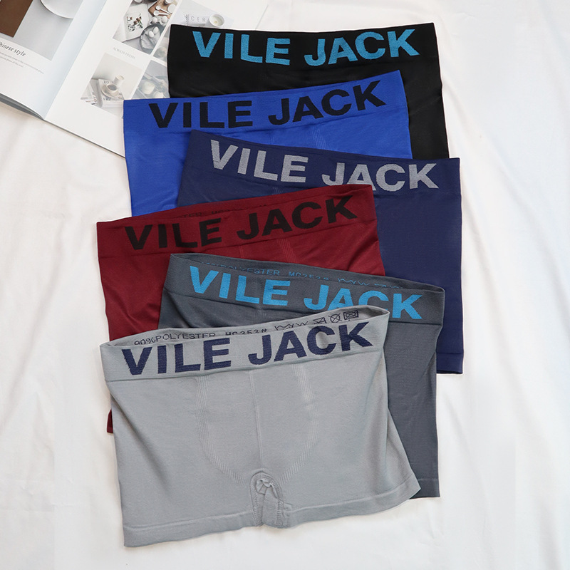 Calzoncillos bóxer para hombre VILEJACk, sin costuras, elásticos, transpirables, de cintura media, tejido de cuatro esquinas, suministro mayorista transfronterizo.