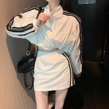 炸街套装裙两件套女2023夏季新款运动防晒短款上衣高腰半身短裙子