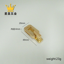 厂家直供锌合金锁扣 女包五金锁 箱包手袋锁 包包配件推锁 浅金色