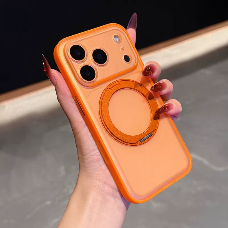 Чехол для iPhone 17 Pro Max кожа подставка 360° магнитный с кнопкой AI