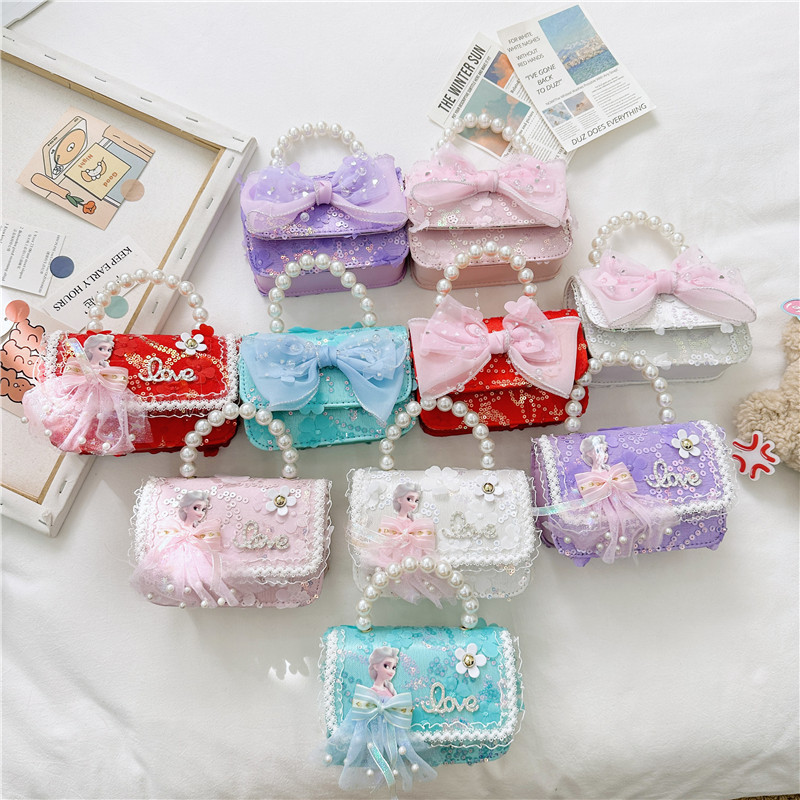 Bolsos de moda coreana para niños de perlas, bolsos de mano de perlas, bolsos de hombro para chicas lindas.