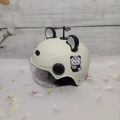 3C Certified 1-5 Years Old | Motosiklet kaskı (dəbilqə) - dabai-no-11-summer-short-lens-black-windmill-black-and-white-bear-ears-1-5-years-old-3c
