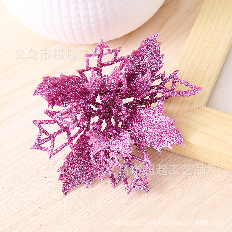 国境を越えた起爆金9cmプラスチックシミュレーション装飾花クリスマス花輪diy飾りクリスマスパーティー装飾メーカー