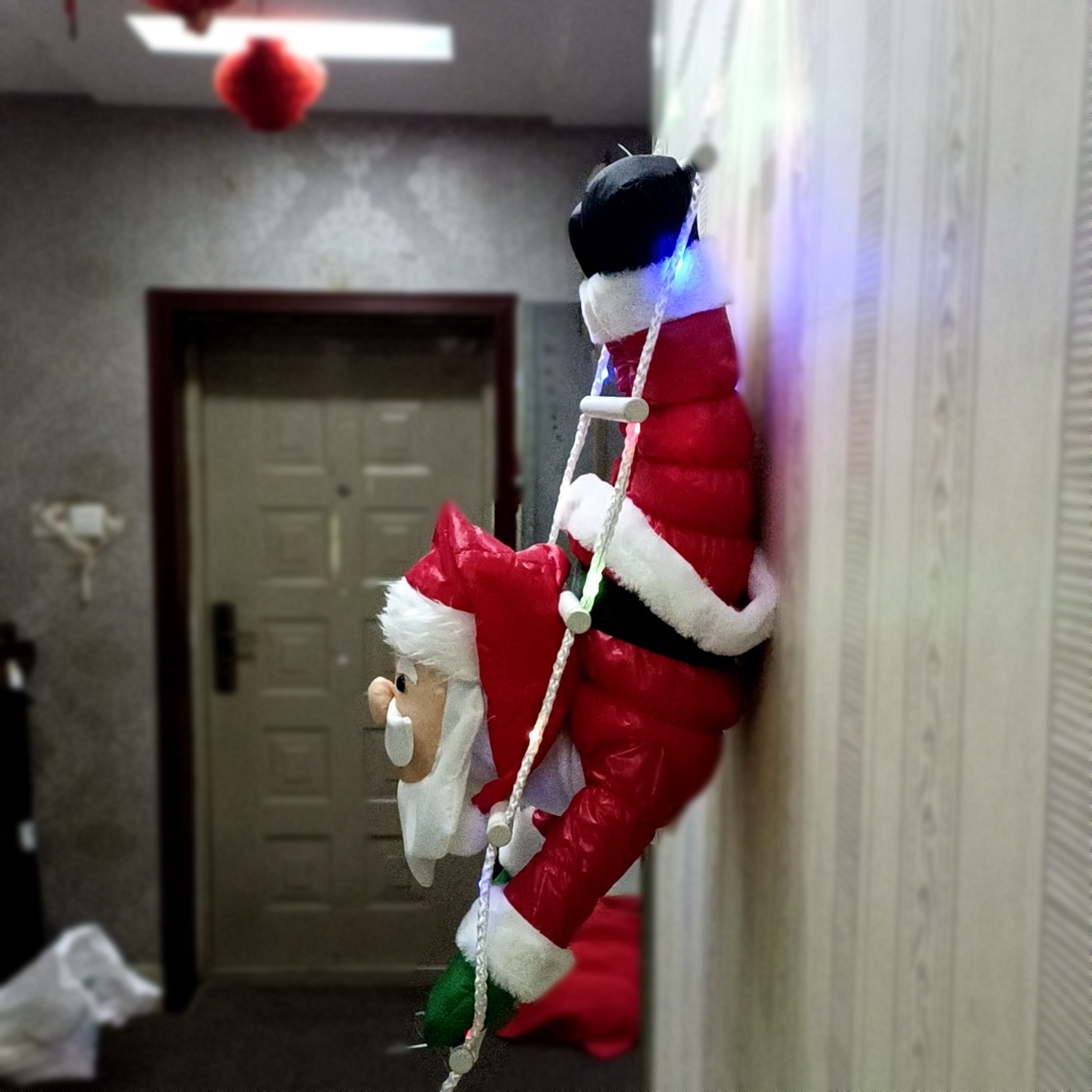 LED Cadena de luz abajo Santa Claus escalera colgante muñeca transfronteriza decoraciones navideñas adornos de Santa Claus