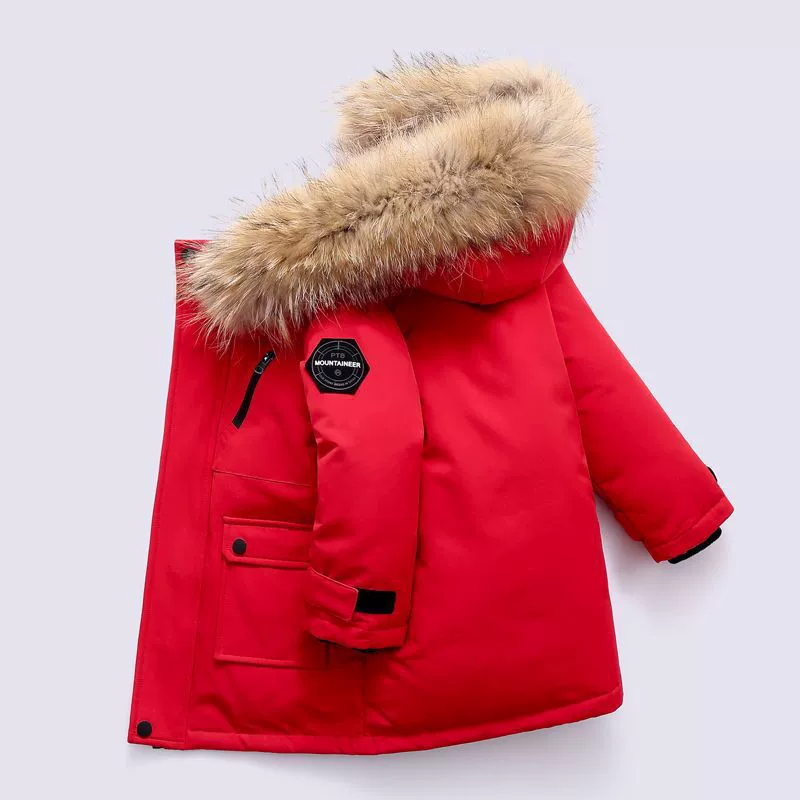 (Cross-border trading), long children's down jacket for boys with hood, mid-length, for teenagers, western style