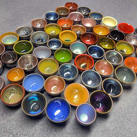 建阳建盏主人杯陶瓷窑变油滴原矿铁胎功夫茶杯品茗杯茶具茶盏工厂