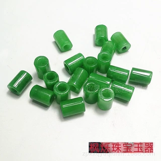 干青翡翠大号大孔桶珠批发 DIY干青8*12mm玉石饰品配件玉散珠批发